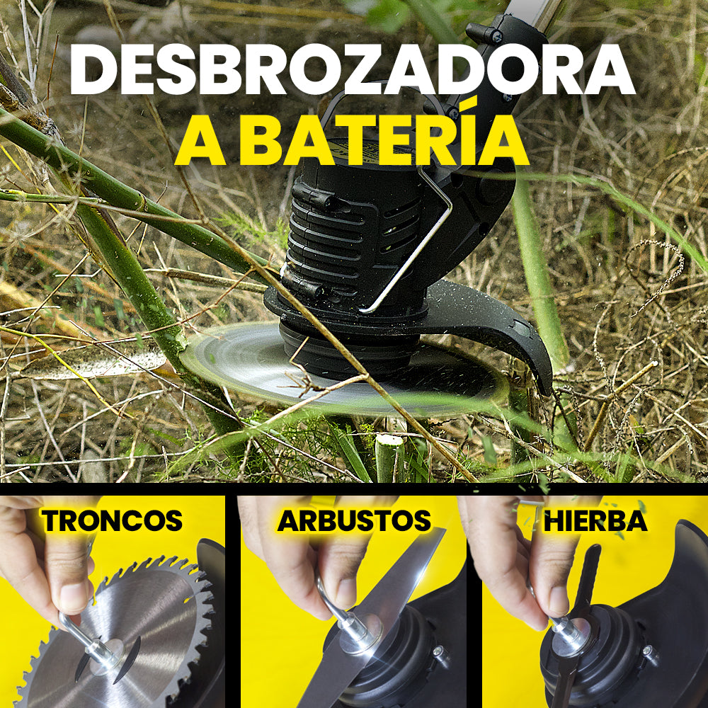 PACK JARDIN - Desbrozadora, Motosierra, Tijeras, Soplador con Baterías Incluidas