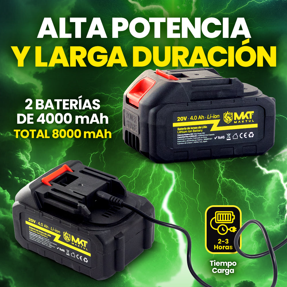 PACK JARDIN - Desbrozadora, Motosierra, Tijeras, Soplador con Baterías Incluidas