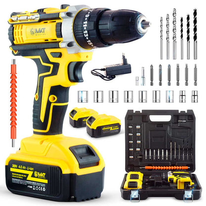 MAKTUL Taladro Percutor a Batería Potente 8000 mAh (2 Baterías).