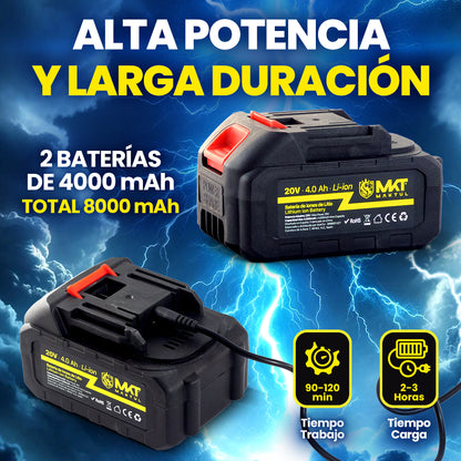MAKTUL Mini Motosierra Batería 6‘’/15cm, 8000 mAh (2 Baterías)