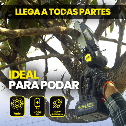 MAKTUL Mini Motosierra Batería 6‘’/15cm, 8000 mAh (2 Baterías)